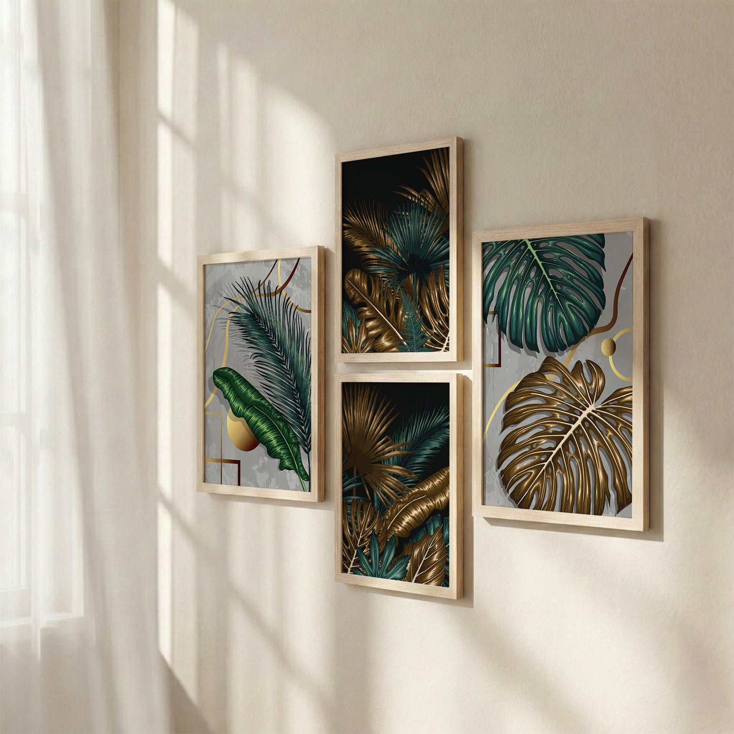 Tropical Botanical Wall Art Set of 4