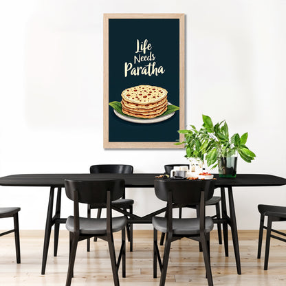 Life Needs Paratha Wall Frame Set of 1