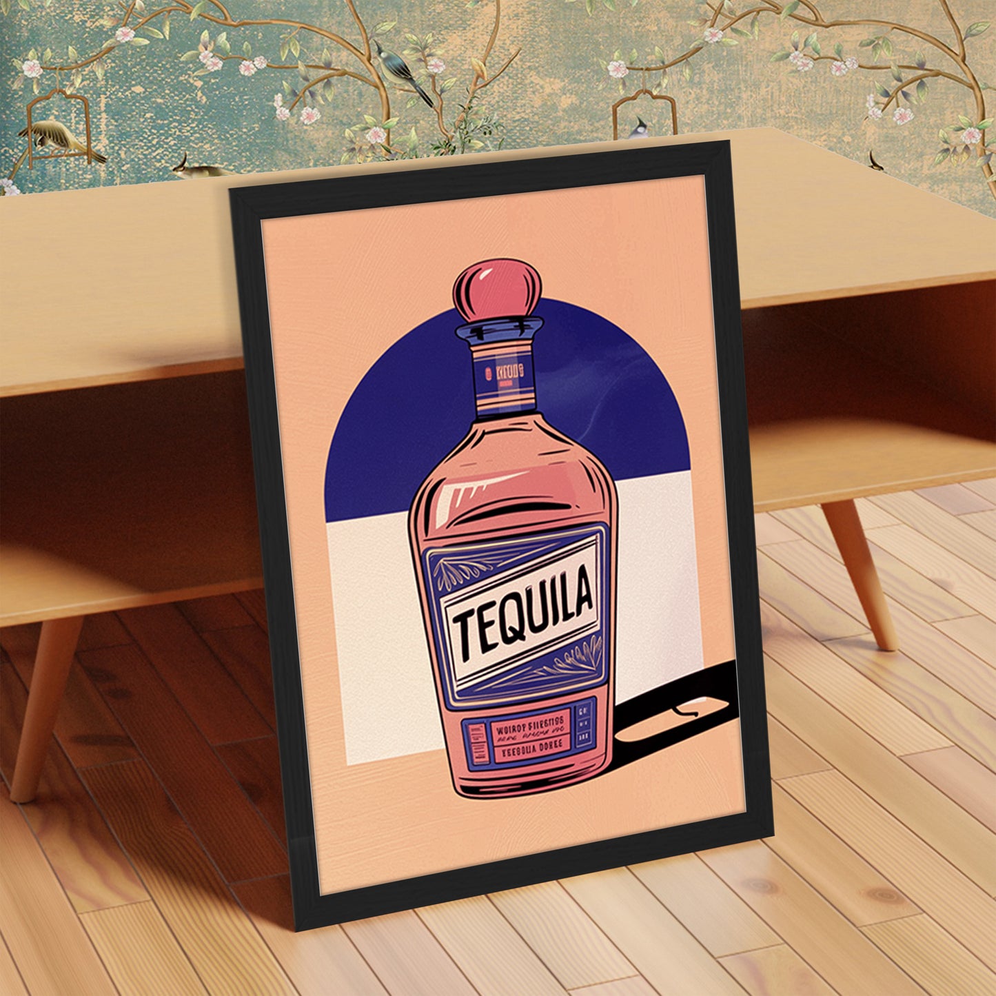 Tequila Bottle Art Wall Frame