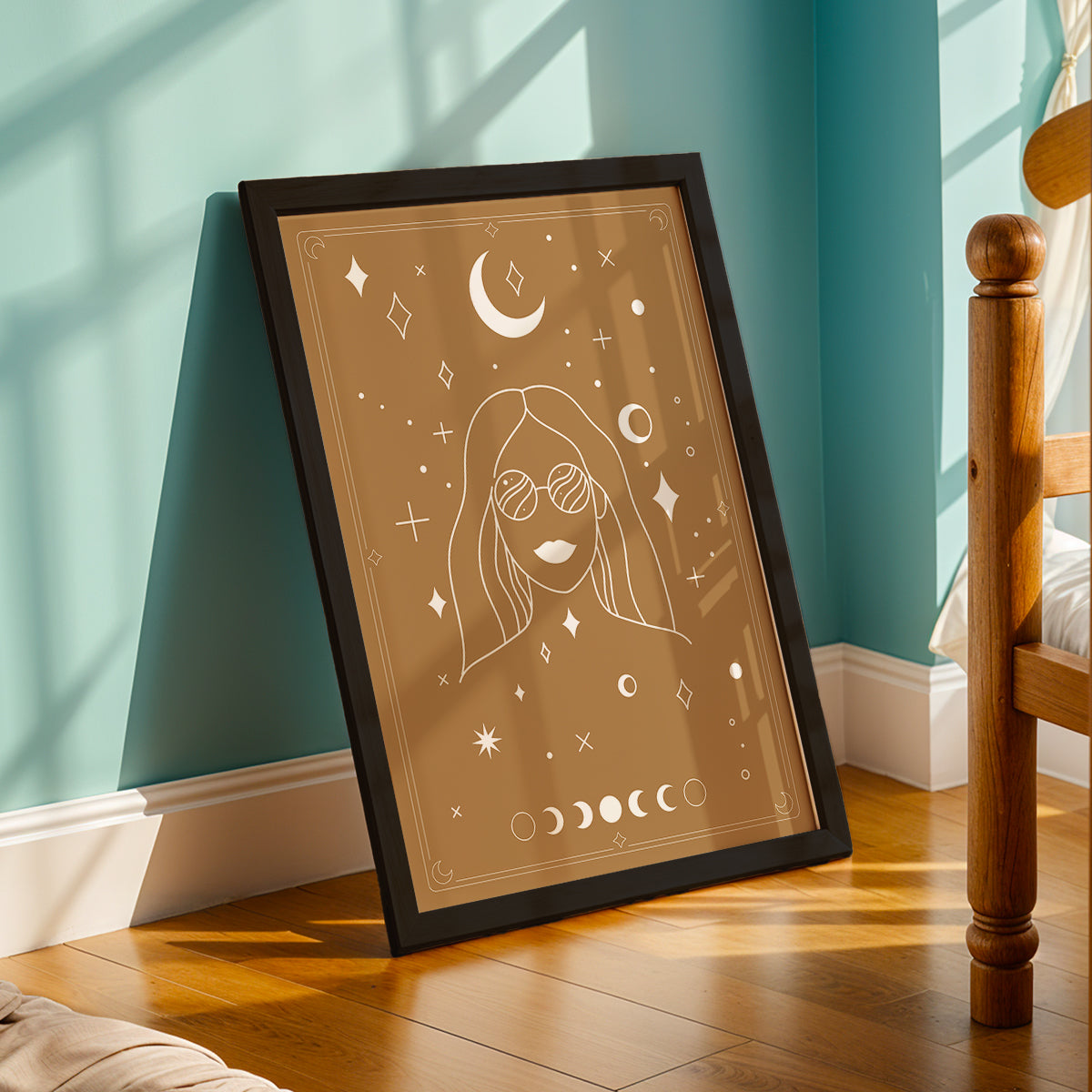 Celestial Boho Girl Wall Art