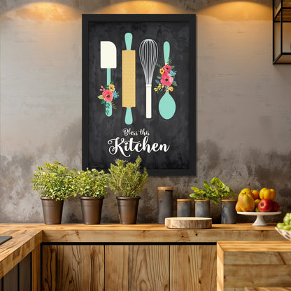 Kitchen Decor Quote Wall Frame Set of 1