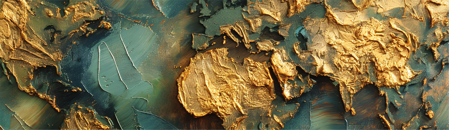 3D Texture Gold Map Luxury Laptop Skin
