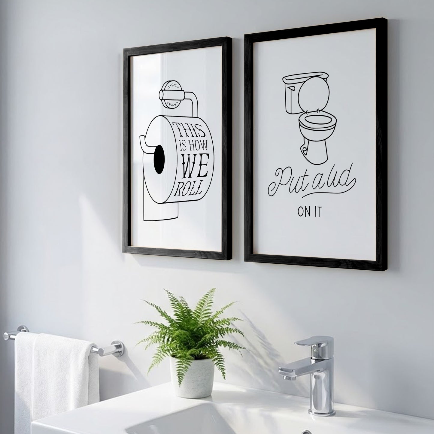 This Is How We Roll Toilet Humor Frame Set of 2