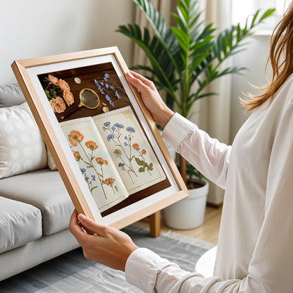 Vintage Botanical Journal Framed Wall Art Print