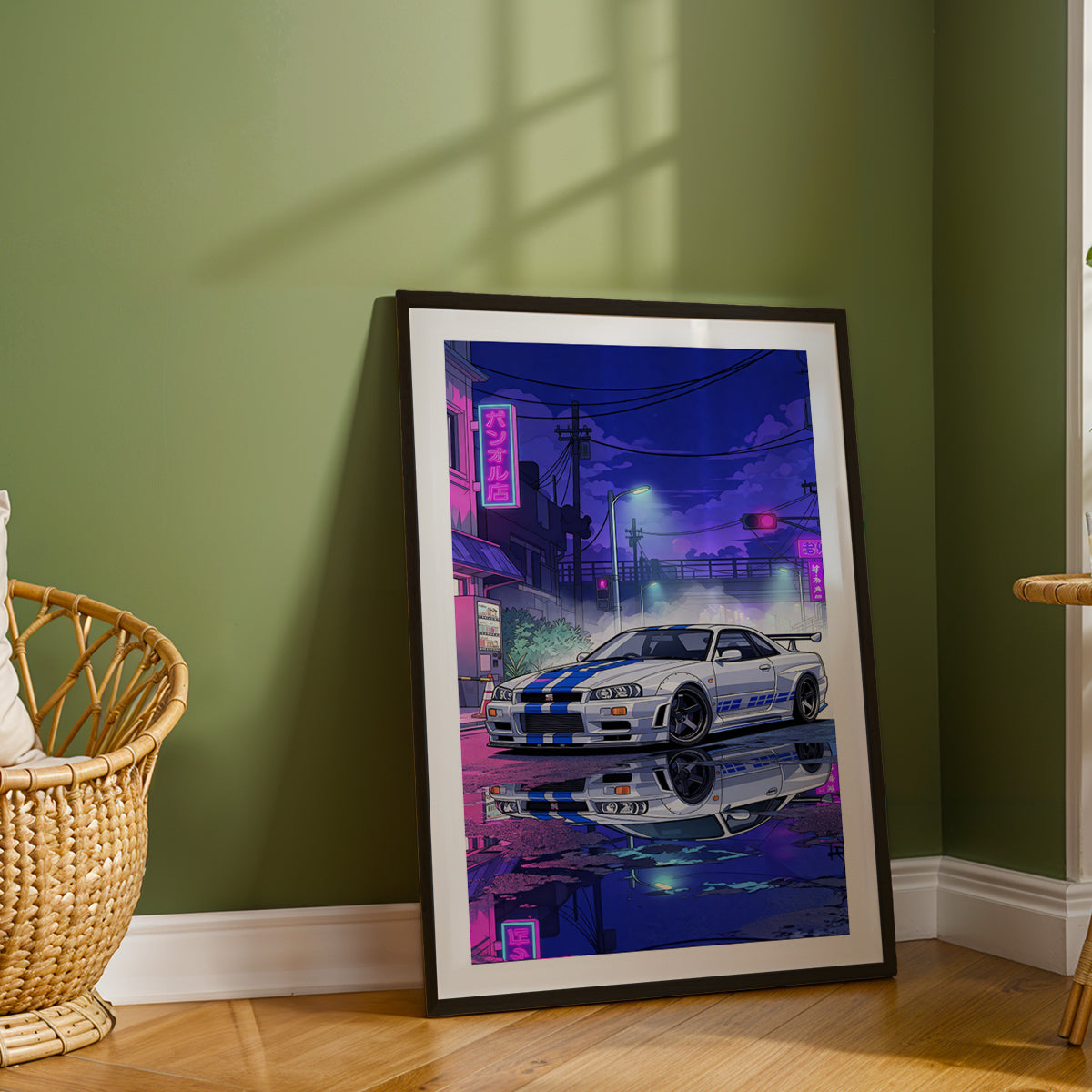 Cyberpunk Supercar Frame Print