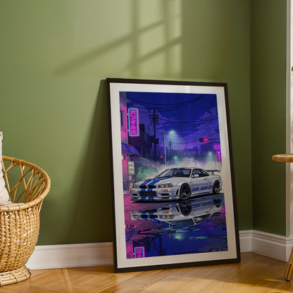 Cyberpunk Supercar Frame Print