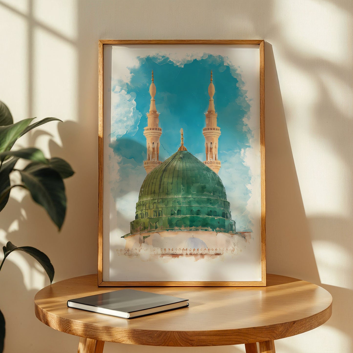 Masjid An-Nabawi Green Dome Islamic Wall Art