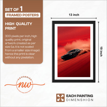 Dodge Challenger Red Drift Wall Frame