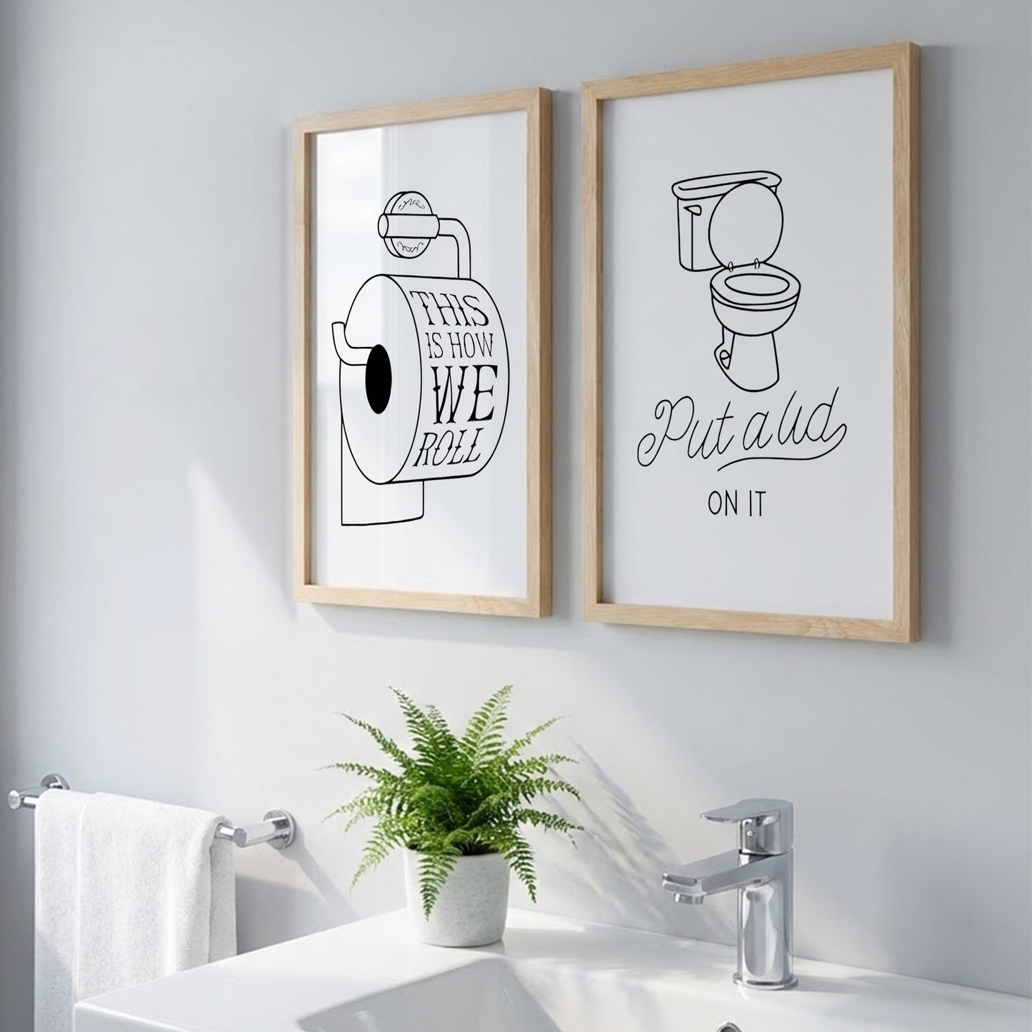 This Is How We Roll Toilet Humor Frame Set of 2