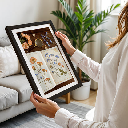 Vintage Botanical Journal Framed Wall Art Print