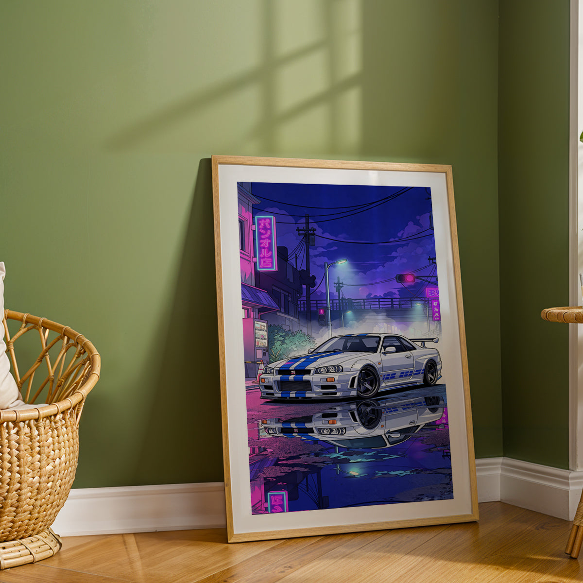 Cyberpunk Supercar Frame Print