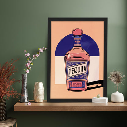 Tequila Bottle Art Wall Frame