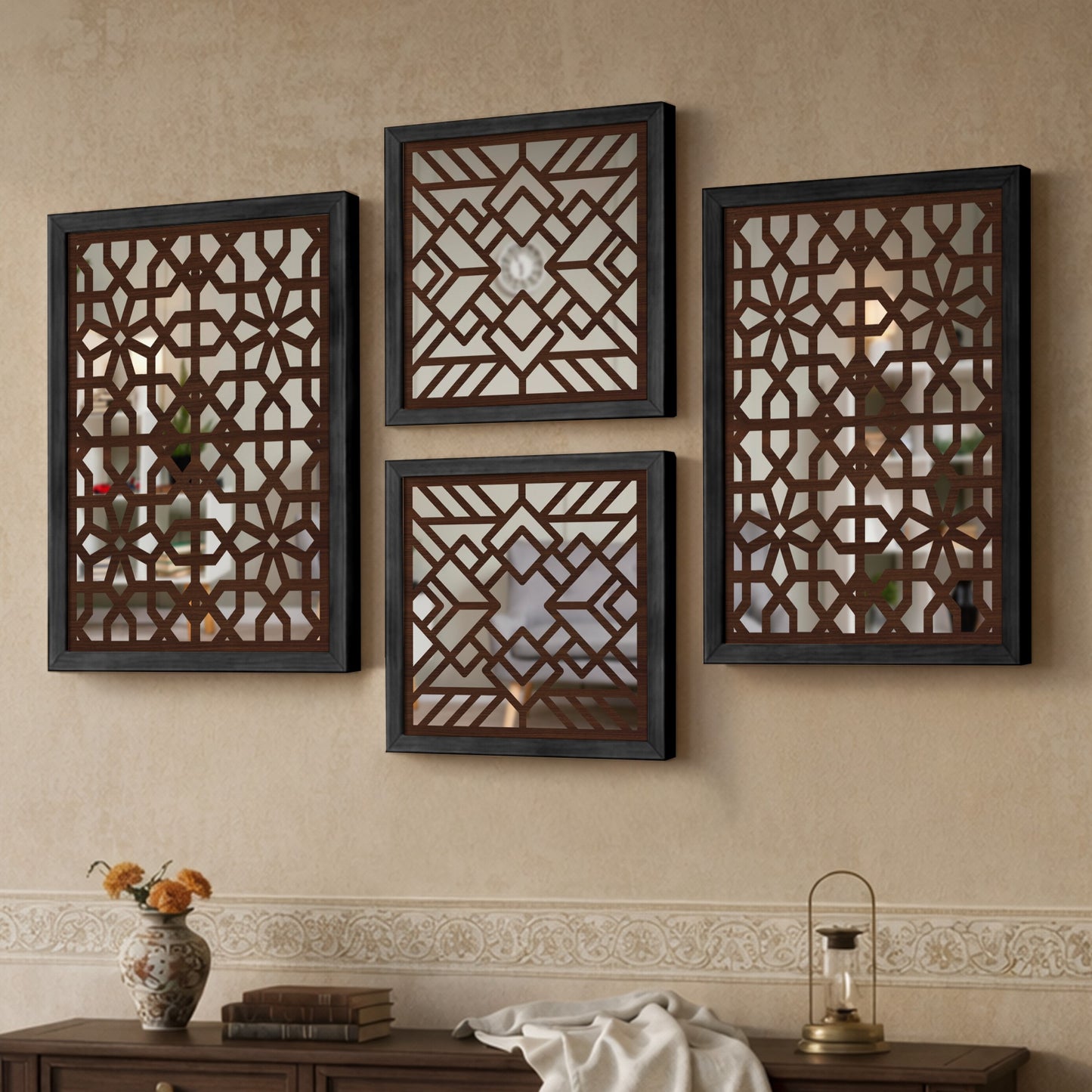 Heritage Star Mirror Art Set of 4