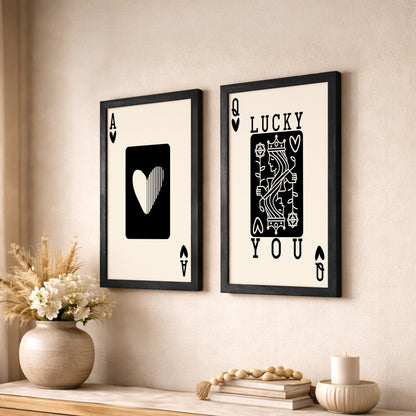 Playing Card Romance Wall Art Set