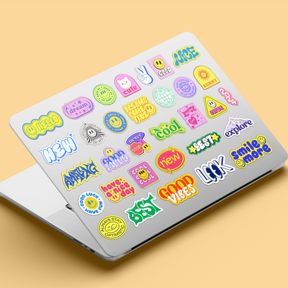 Fun 3D Pop Art Motivational Sticker Pack