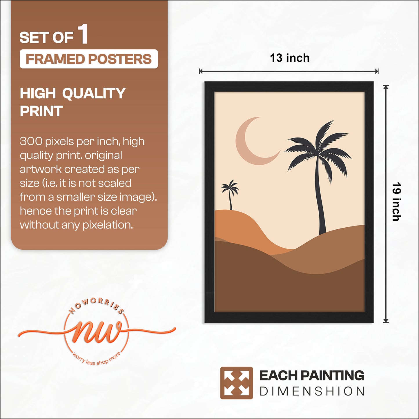 Bohemian Desert Palm Landscape Wall Art