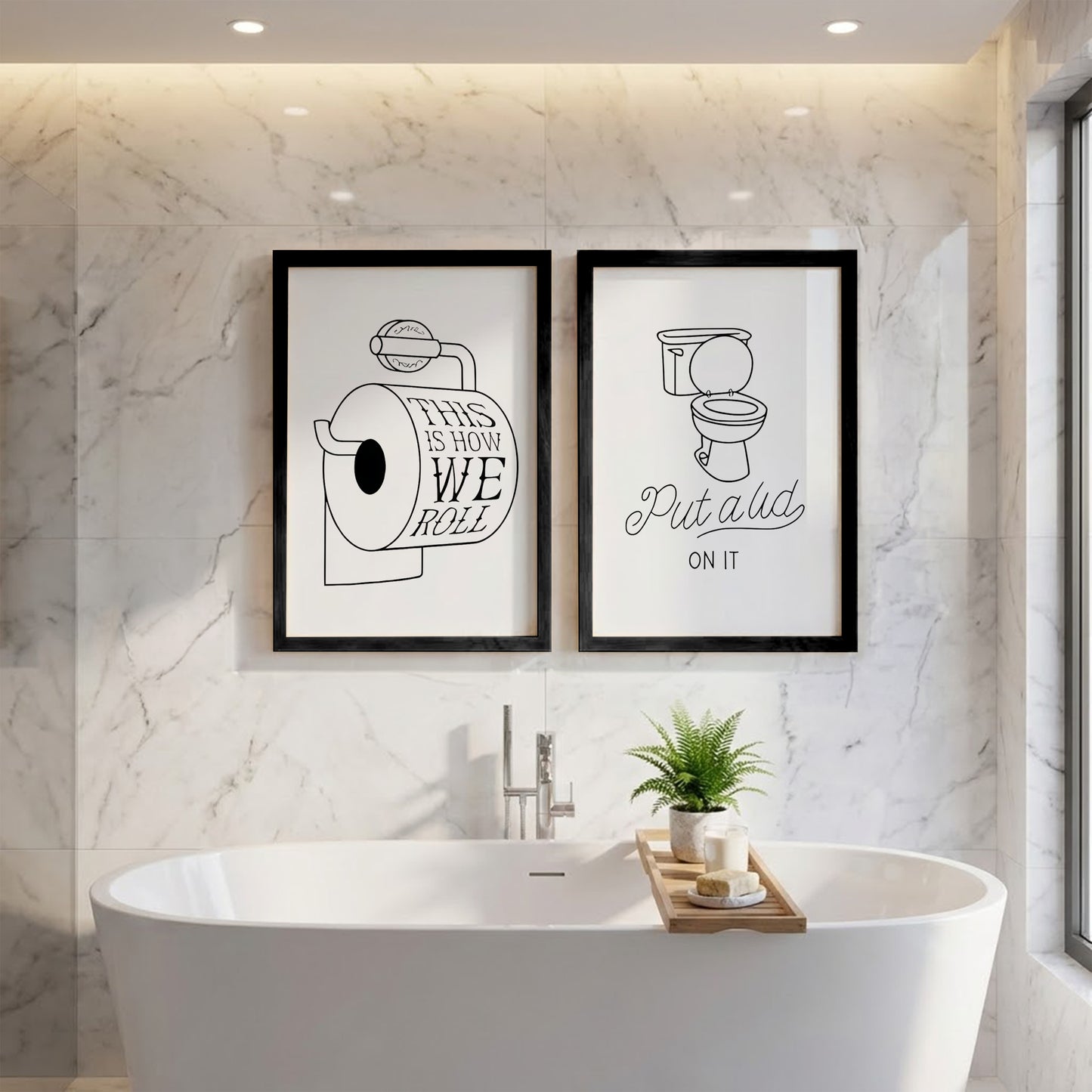 This Is How We Roll Toilet Humor Frame Set of 2