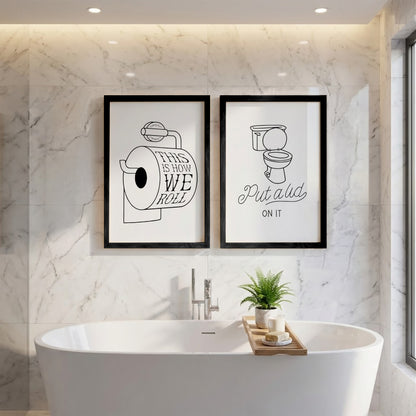 This Is How We Roll Toilet Humor Frame Set of 2