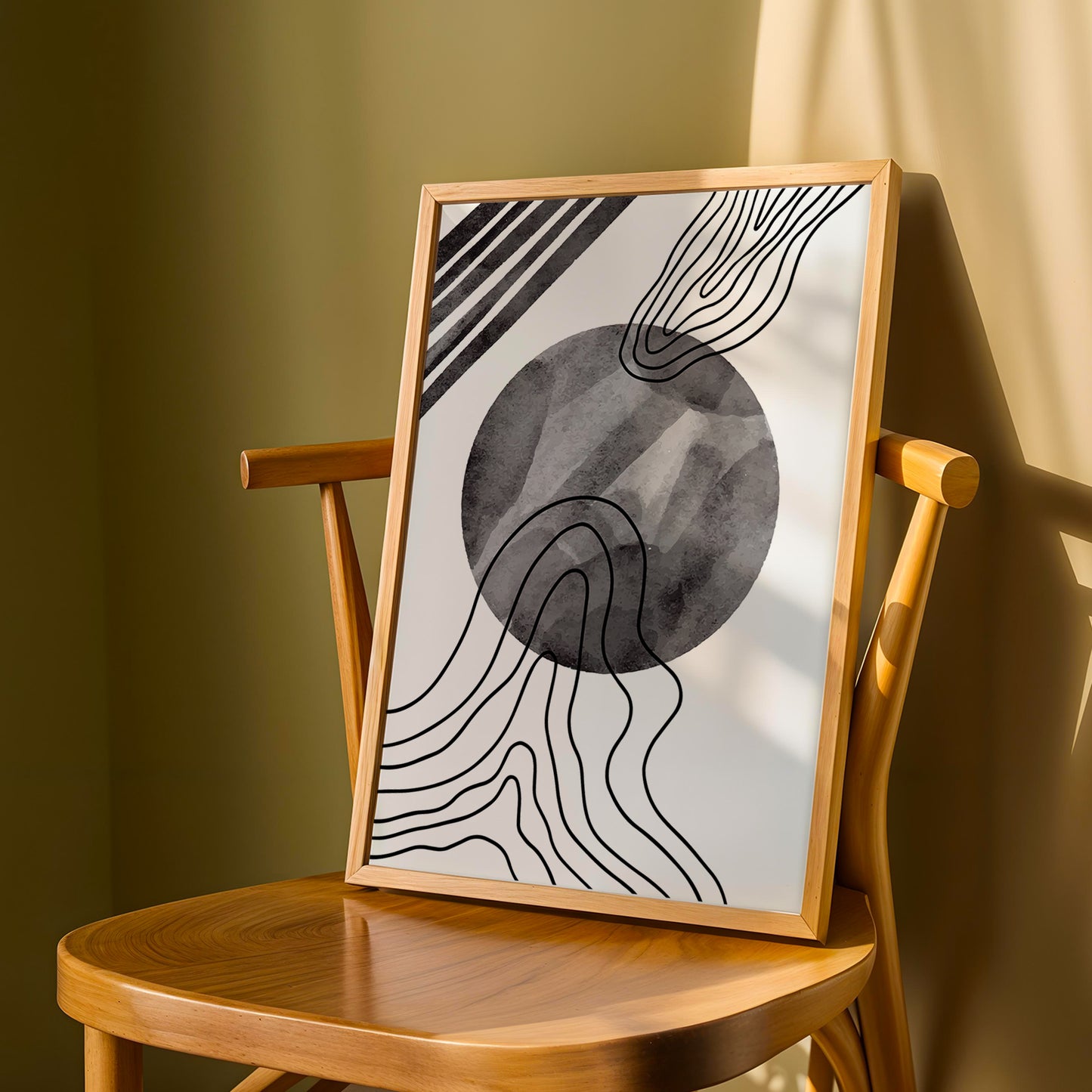Monochrome Abstract Flow Wall Art