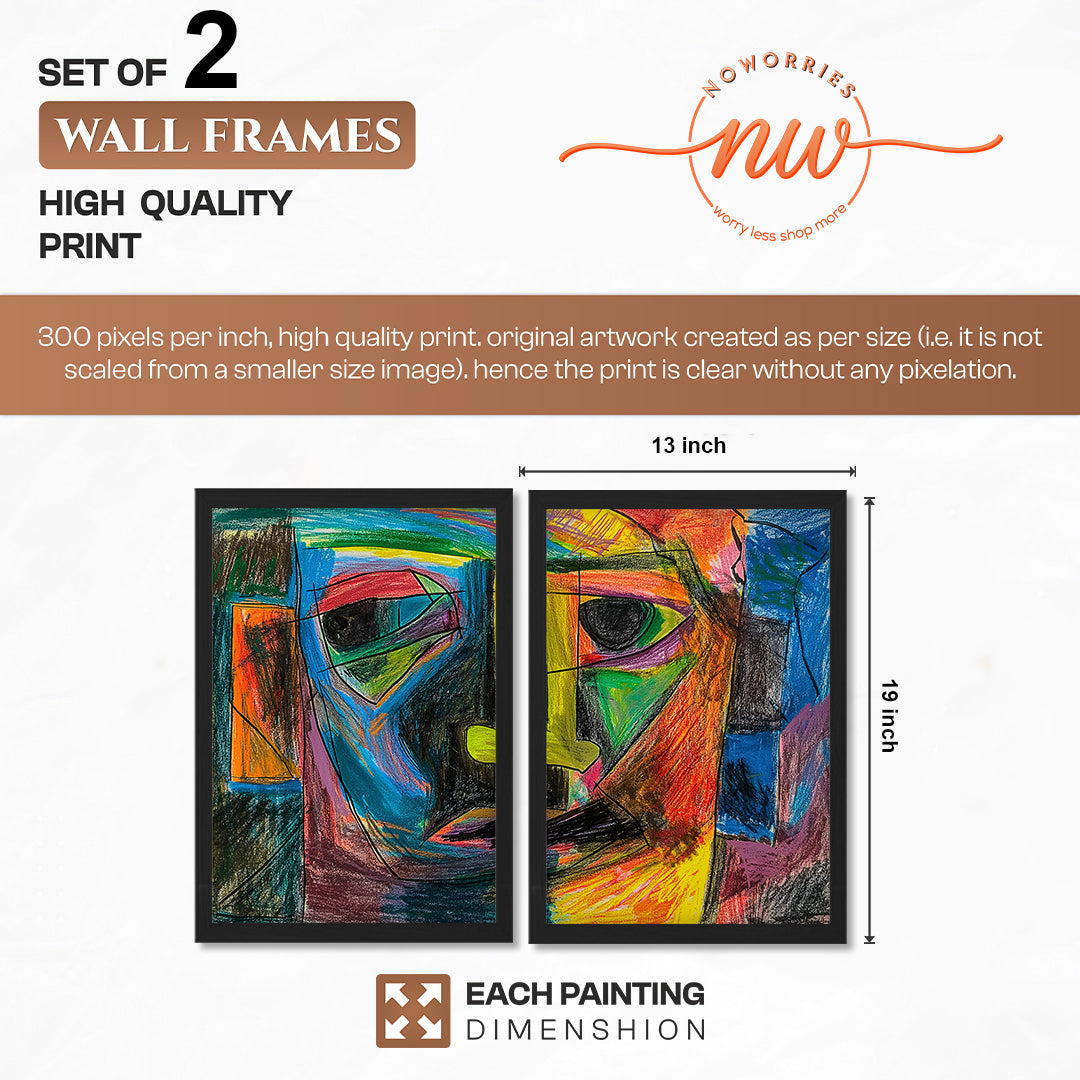 Modern Cubist Face Print Set