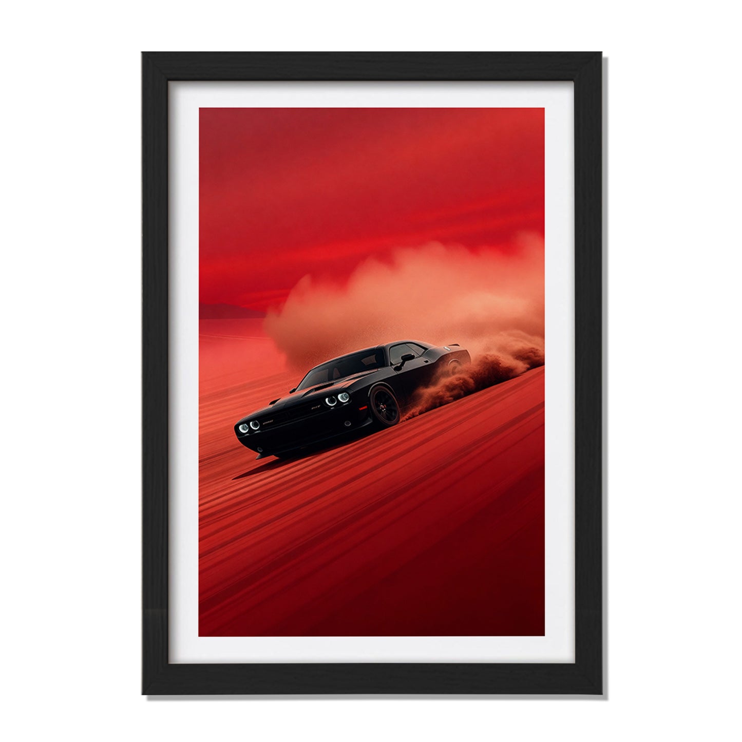 Dodge Challenger Red Drift Wall Frame