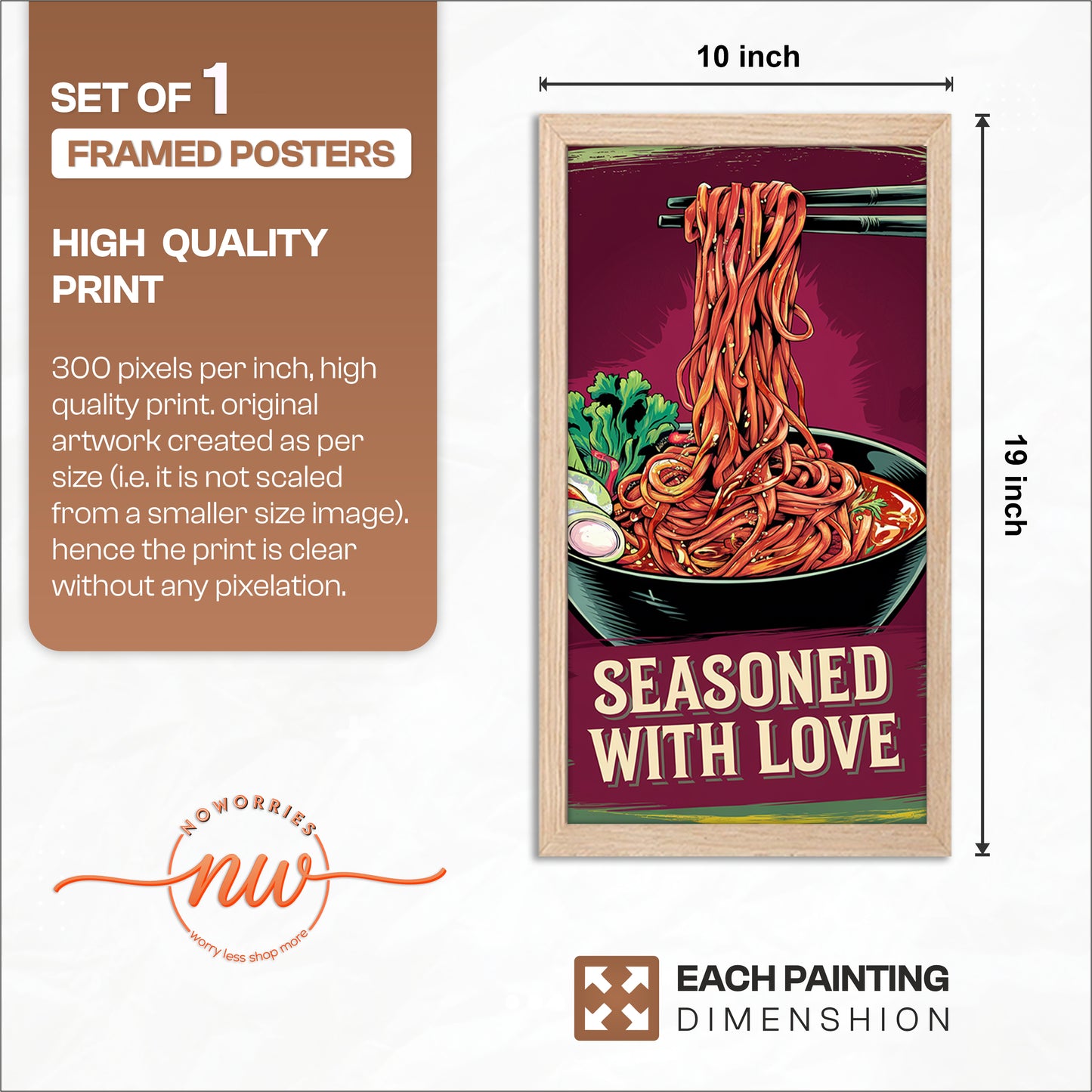 Seasoned Noodles Art Wall Frame
