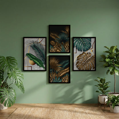 Tropical Botanical Wall Art Set of 4