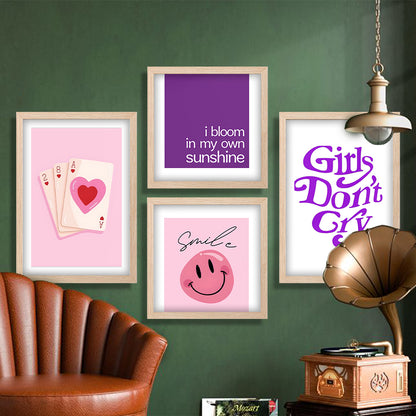 Pink Aesthetic Wall Art Set of 4