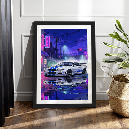Cyberpunk Supercar Frame Print