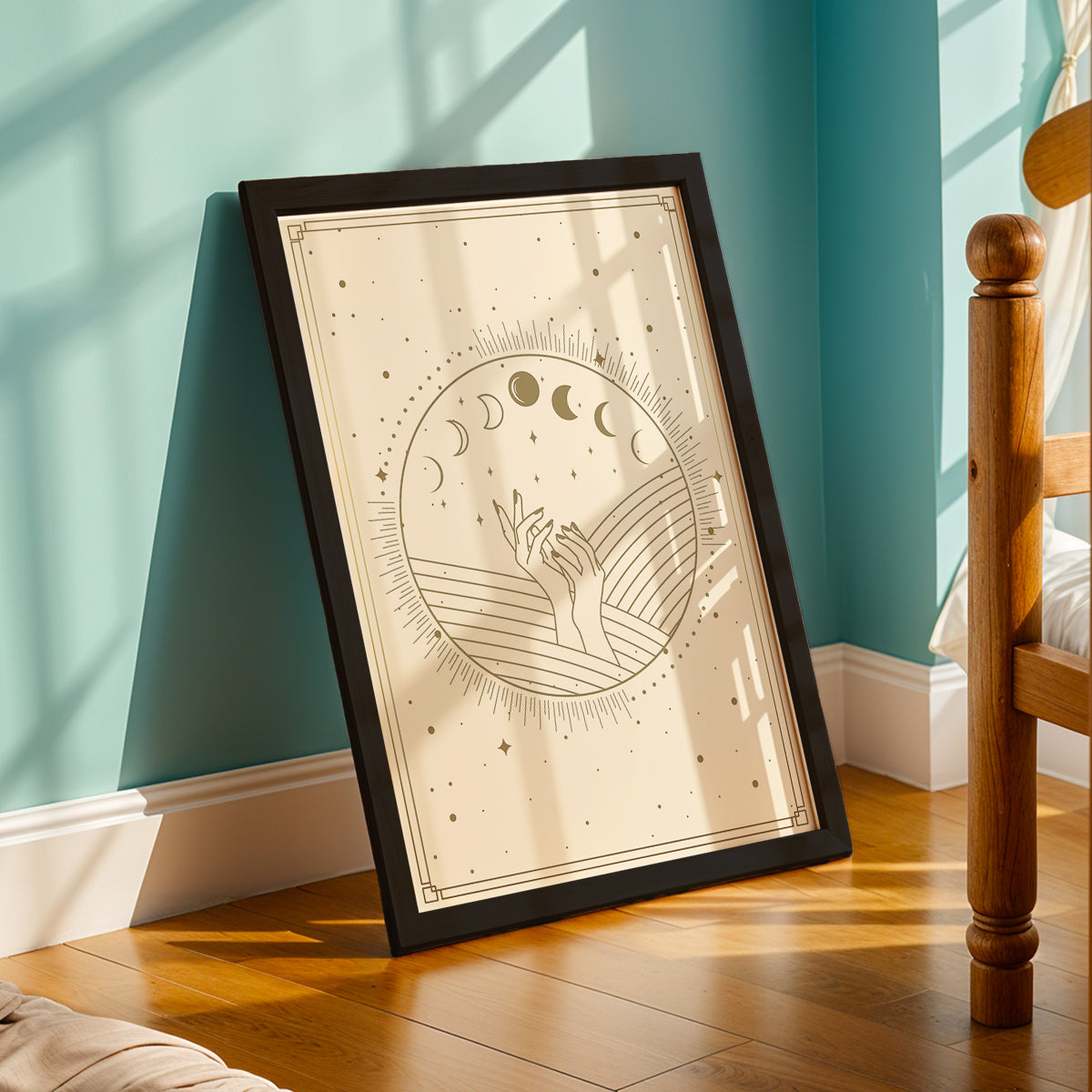 Celestial Moon Phase Hands Mystic Wall Art