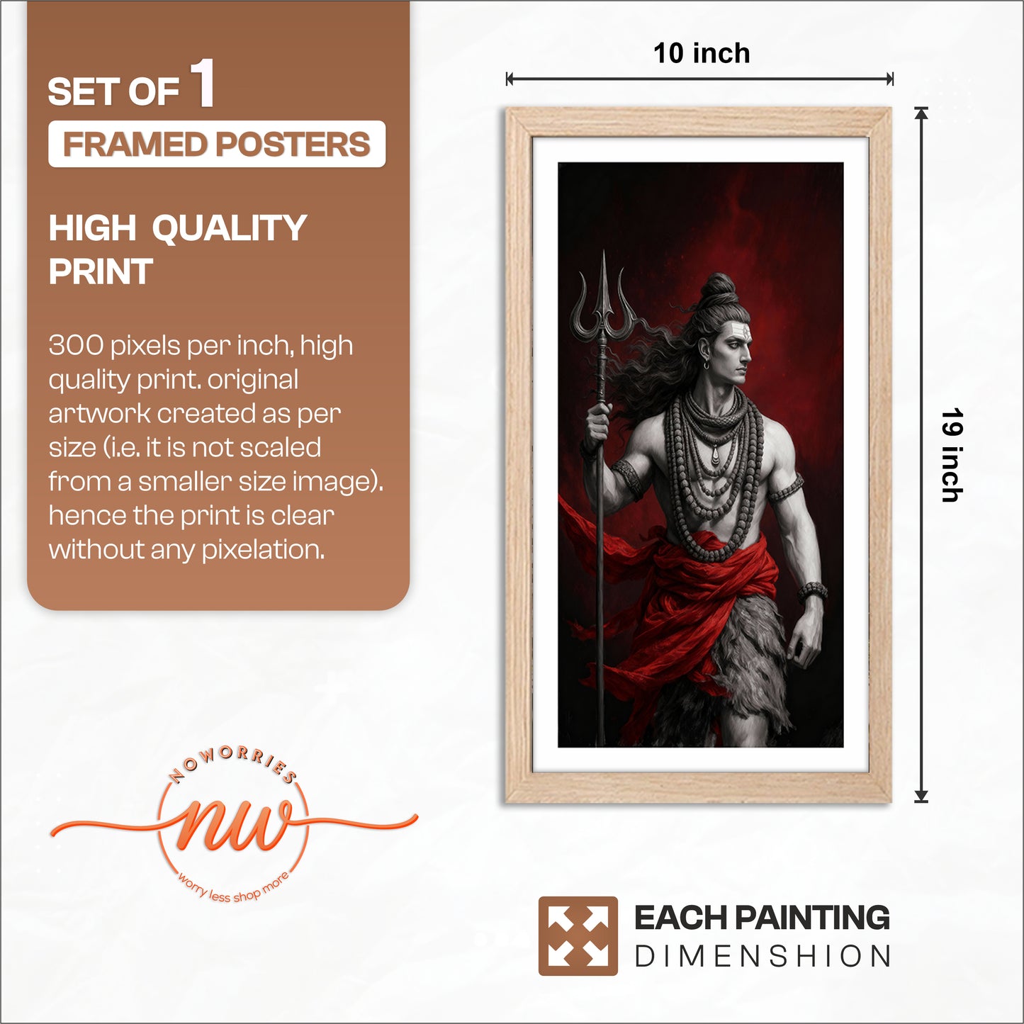 Mahadev Trishul Wall Frame