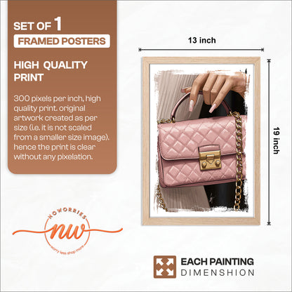 Blush Pink Quilted Handbag Fashion Wall Art