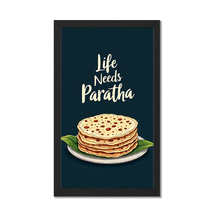 Life Needs Paratha Wall Frame Set of 1