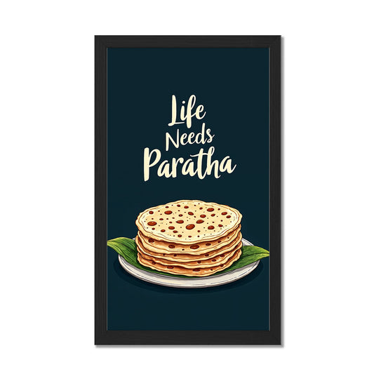 Life Needs Paratha Wall Frame Set of 1