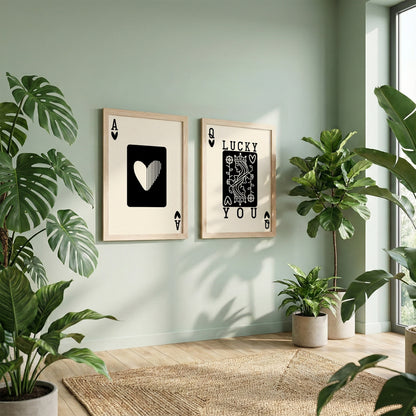 Playing Card Romance Wall Art Set