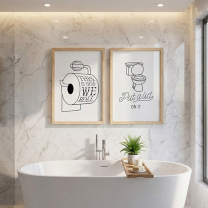 This Is How We Roll Toilet Humor Frame Set of 2