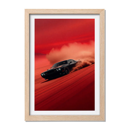 Dodge Challenger Red Drift Wall Frame