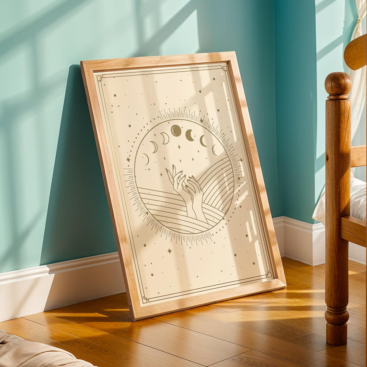 Celestial Moon Phase Hands Mystic Wall Art