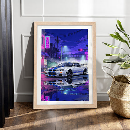 Cyberpunk Supercar Frame Print