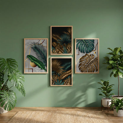 Tropical Botanical Wall Art Set of 4