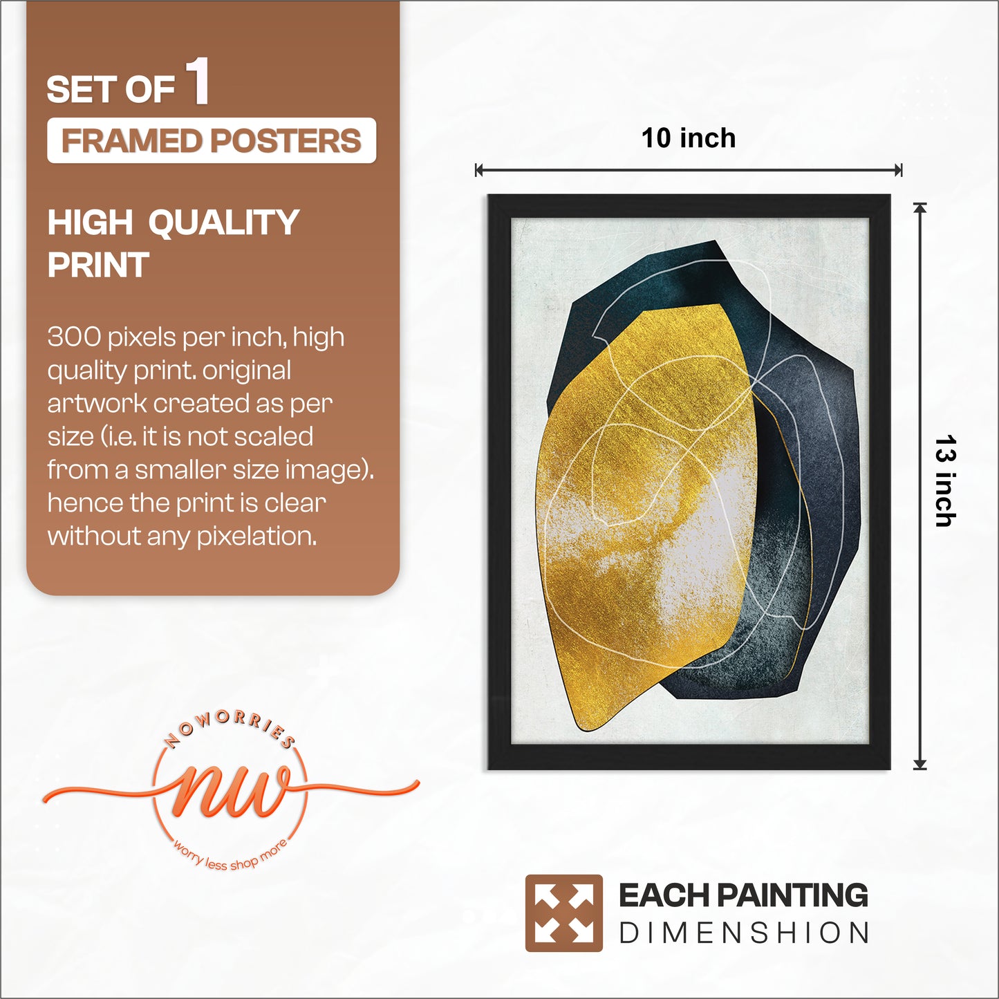 Golden Harmony Abstract Wall Art