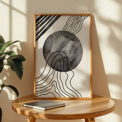 Monochrome Abstract Flow Wall Art