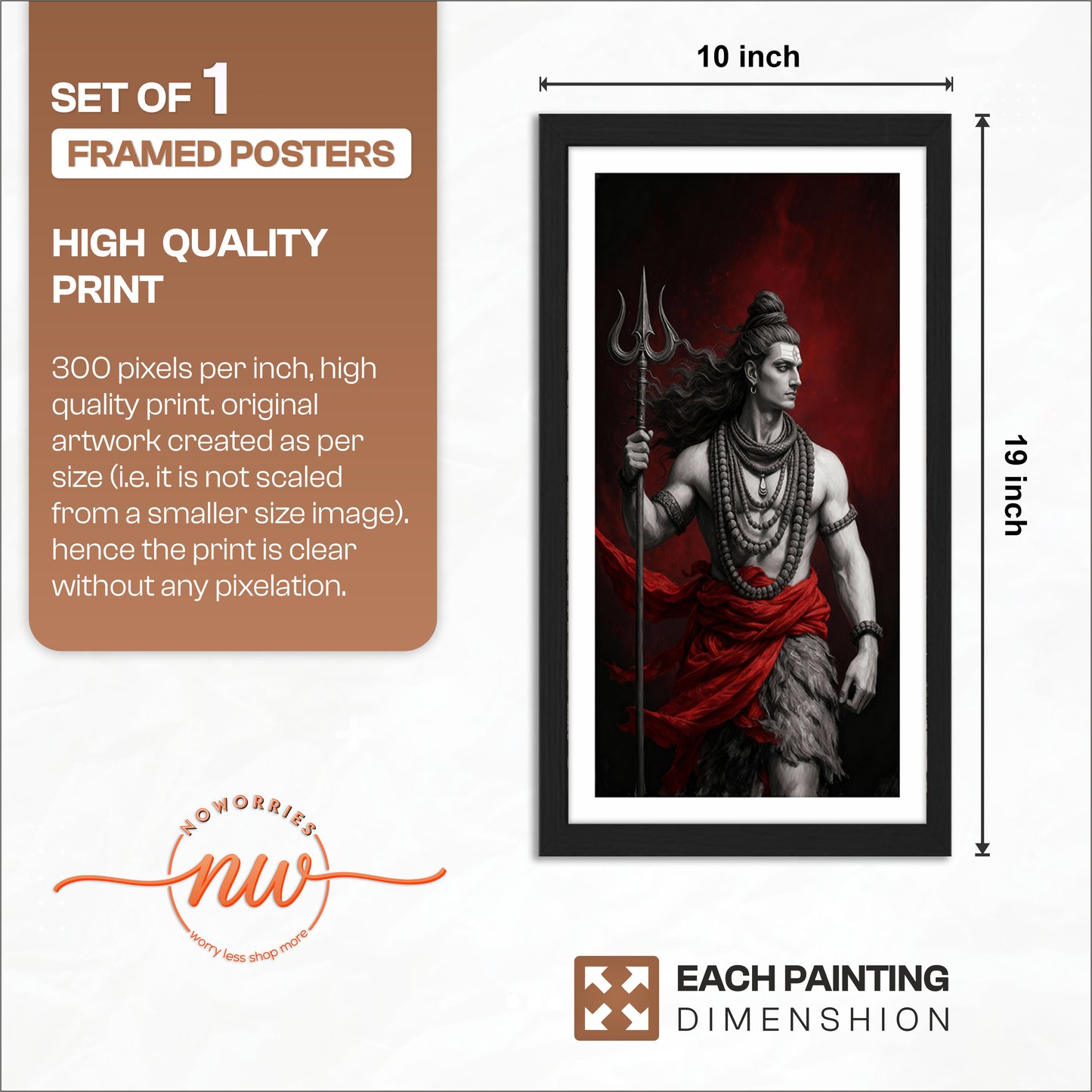 Mahadev Trishul Wall Frame