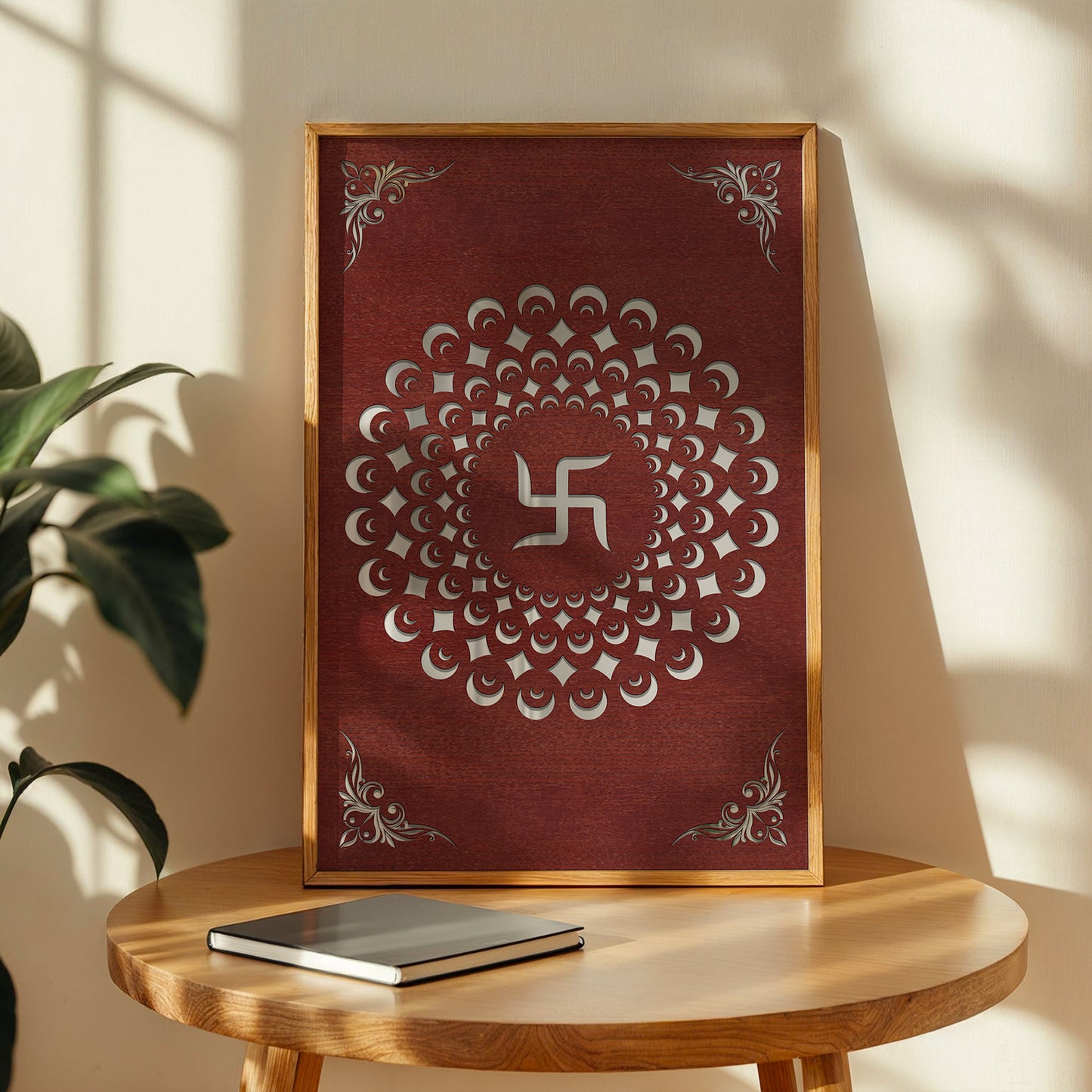 Swastik Mandala Framed Wall Art Set of 1