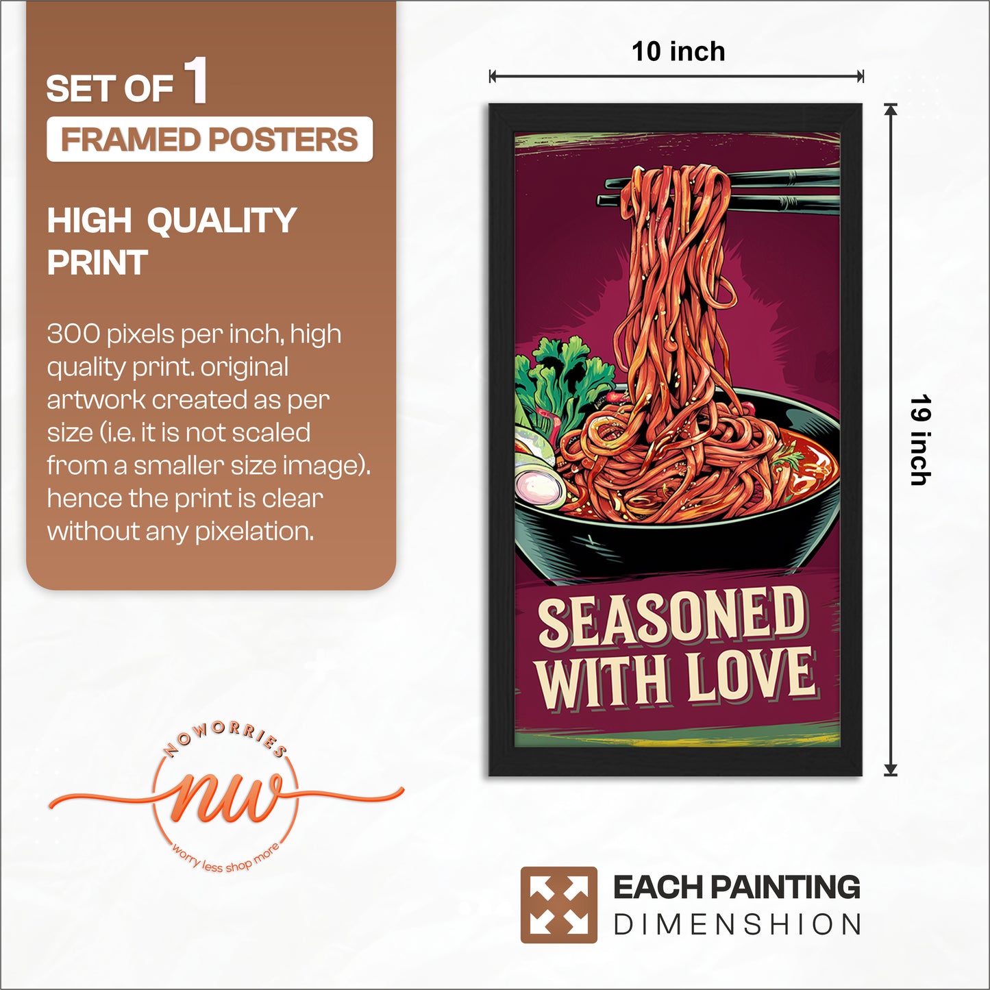 Seasoned Noodles Art Wall Frame