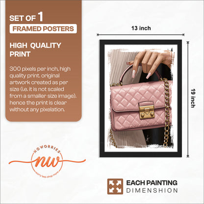 Blush Pink Quilted Handbag Fashion Wall Art