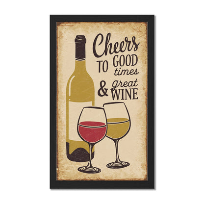 Cheers Wine Vintage Wall Frame Set of 1