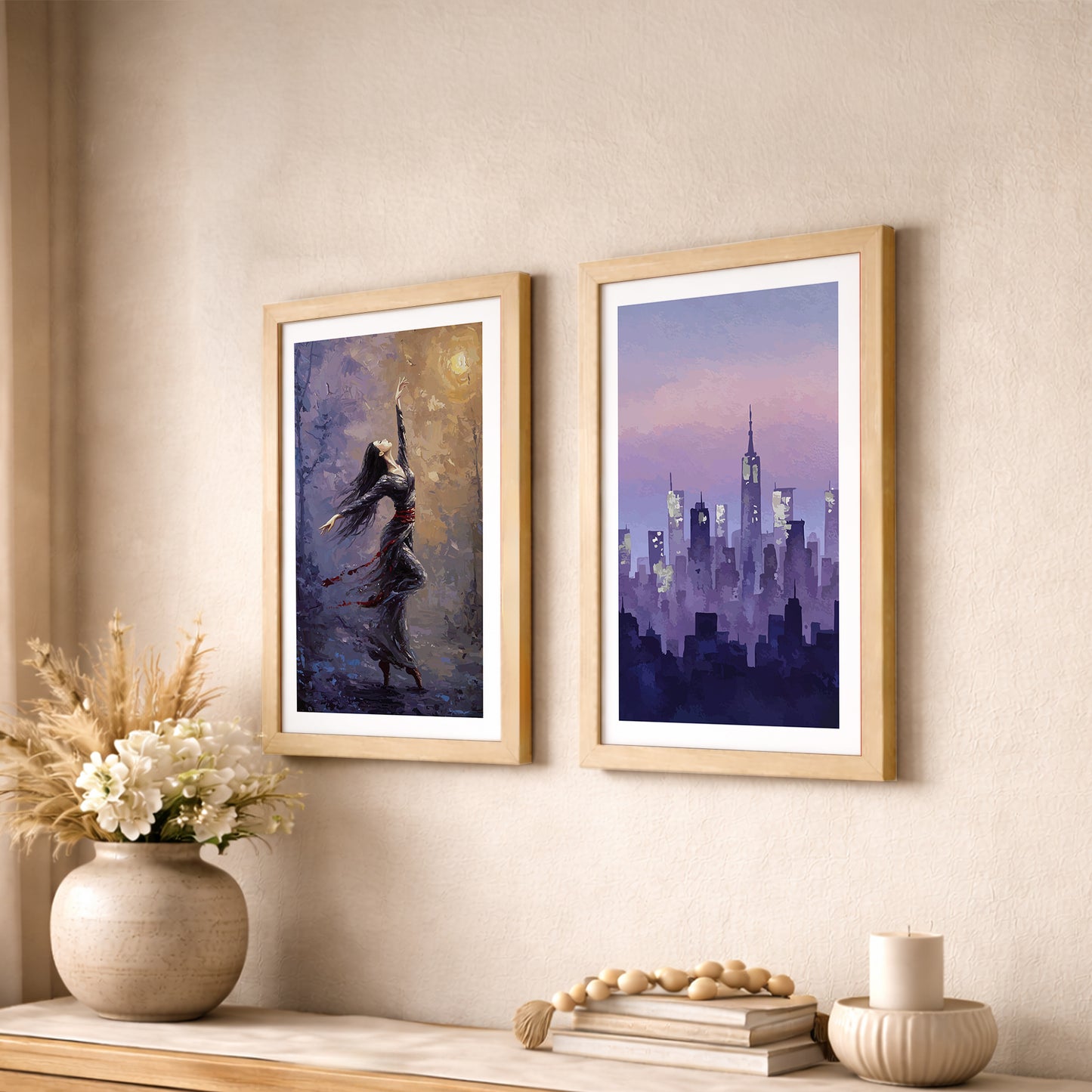 Dancer & Skyline Framed Set