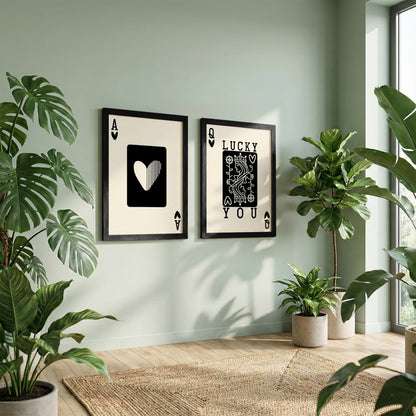 Playing Card Romance Wall Art Set