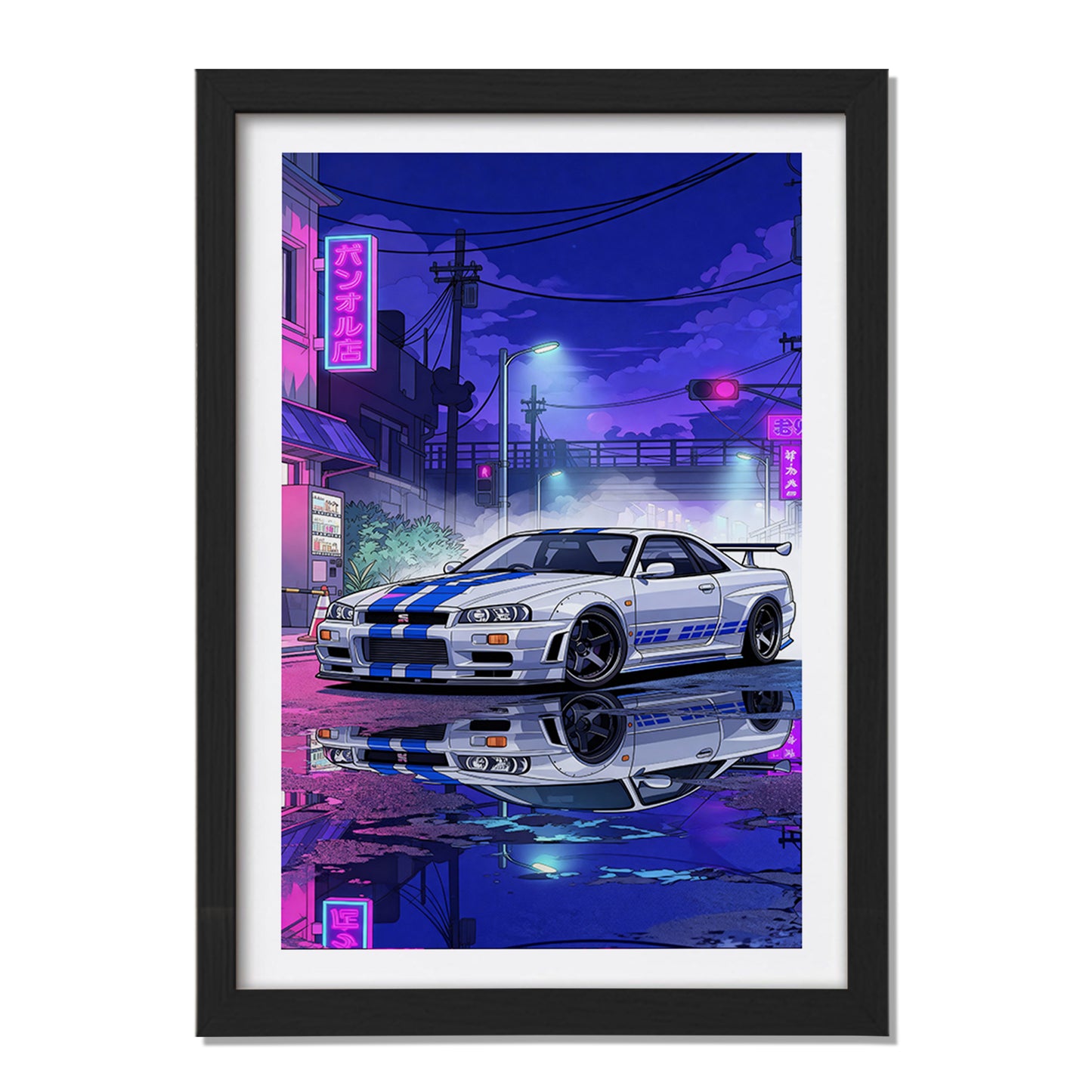 Cyberpunk Supercar Frame Print